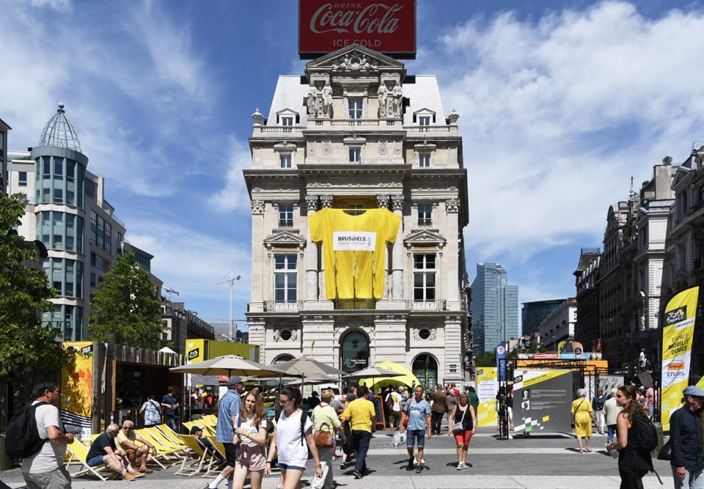 De fanzone op het Brouckèreplein
