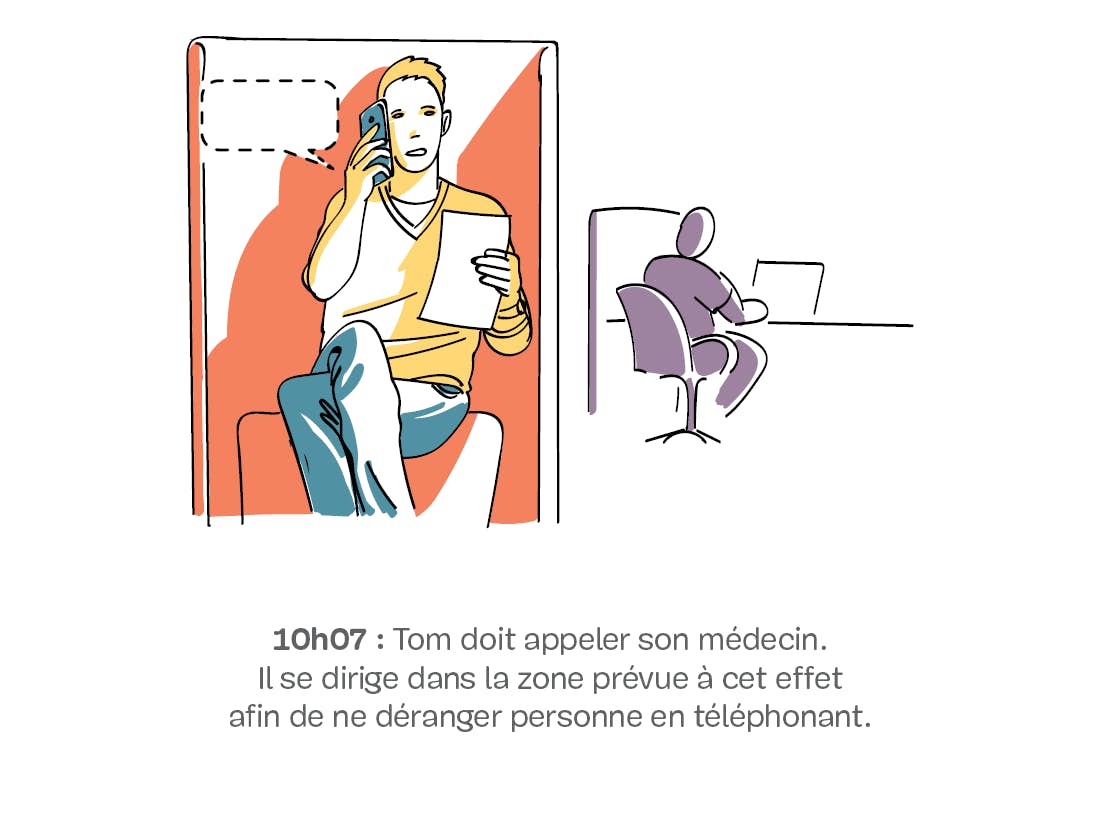 Homme qui téléphone discrètement
