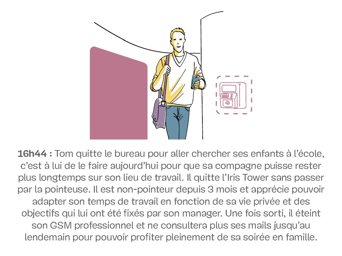 Homme marchant dans un couloir