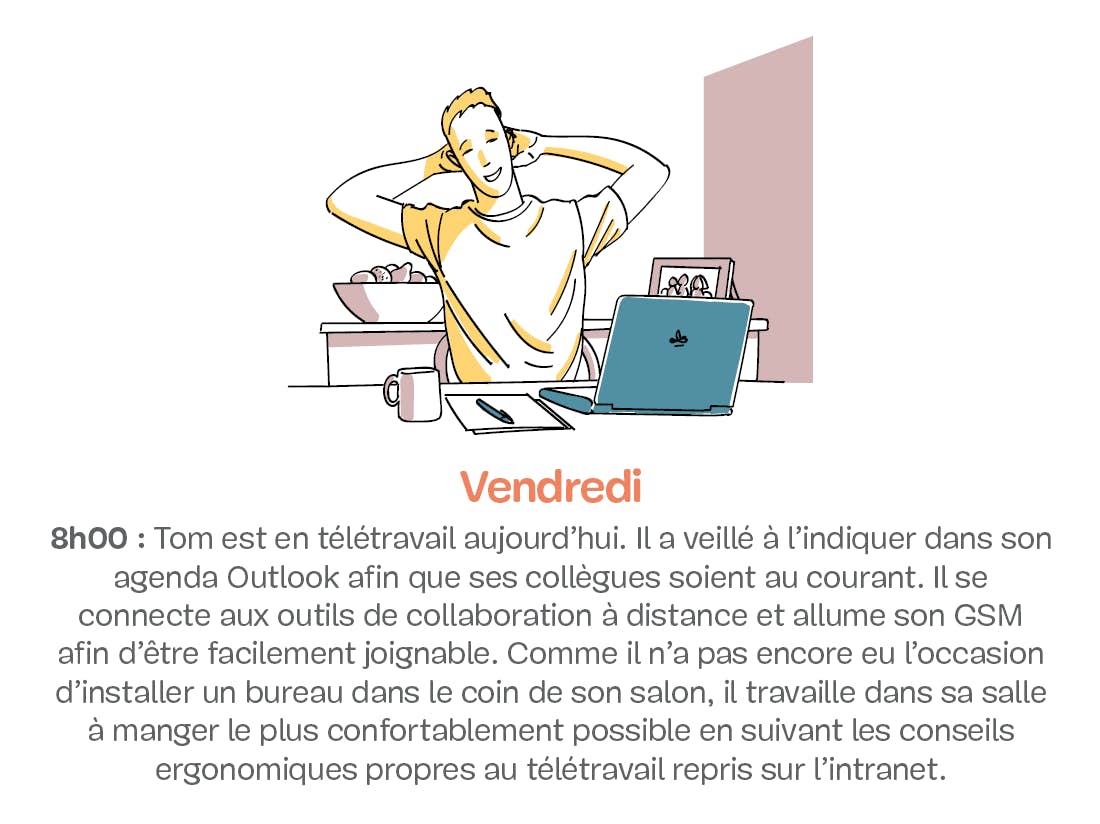 Homme travaillant chez lui sur un ordinateur portable